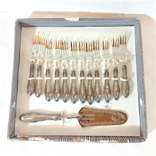 Cutlery Set 1950s 800 Silver Forks Cake Server Cake Cutting Set Italian Silverware Silver Cutlery Silver Crockery Cutlery Set for 12 Antique - Etsy