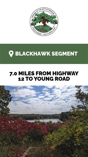 🥾The Blackhawk Segment of the Ice Age Trail spans 7.0 miles from Highway 12 to Young Road. This segment features Lake La Grange, hardwood forests, and the historic Ole Oleson Homestead. Learn more: https://www.iceagetrail.org/wp-content/uploads/2014/10/Backpacking-Kettle-Moraine-South.pdf #KMSFSU #KettleMoraineStateForest #IceAgeTrail #Hiking #whitewaterwi #wisconsinnature #HikingTrail | Friends of the Kettle Moraine State Forest Southern Unit