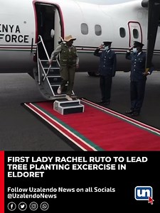 First Lady Rachel Ruto arrives in Eldoret. She is set to lead a tree-planting excercise alongside Environment CS Soipan Tuya . #NewsUpdate | #ClimateAction | Uzalendo News | Facebook