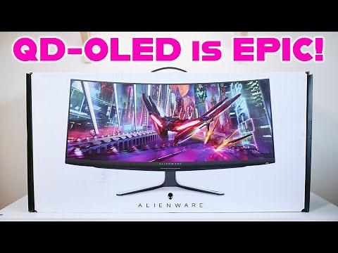 Watch The Best Gaming Monitor in 4K HDR - ALIENWARE 34 CURVED QD-OLED GAMING MONITOR AW3423DW