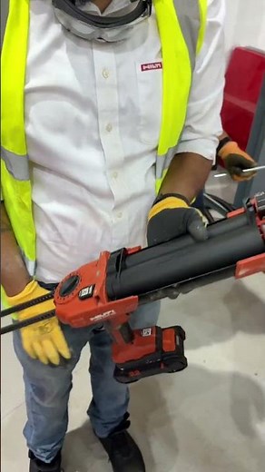 Hilti installing anchors overhead