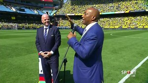 648K views · 27K reactions | CAF President Dr. Patrice Motsepe and FIFA President Gianni Infantino ahead of the kick-off at Loftus Versfeld Stadium! 퐌퐚퐦퐞퐥퐨퐝퐢 퐒퐮퐧퐝퐨퐰퐧퐬  퐖퐲퐝퐚퐝 퐂퐚퐬퐚퐛퐥퐚퐧퐜퐚  LIVE  SABC 1  sabcsport.com/tv/live SABC+ #SABCSportFootball #AFL #AFLFinals | SABC Sport | Facebook