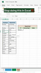 4K views · 127 reactions | Excel filter formula  to save your time 勞 #Excel #Exceltips #excelhack #excelhacks #exceltutorials #excelformulas #excelforbeginners #excelspreadsheets #spreadsheets #Msexcel #exceltricks | Vision Computers | Facebook