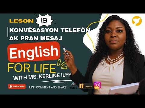 Aprann Pale Nan Telefòn An Anglè | Kòman Pou Pran Mesaj & Reponn Apèl fasil | Leson 19