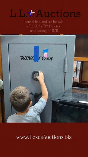 Secure Storage for Firearms and Valuables The Winchester gun safe offers heavy-duty protection built for security and peace of mind. Ideal for keeping firearms, documents, and important items safe at home or in the office. Designed for durability and reliability, it’s a trusted choice for secure storage. Place your bid and take home dependable protection. TUESDAY 7PM Featured Item(s): Lot 7 - (1) Winchester Gun Safe Lot 8 - Bernhardt High riten China Cabinet Lot 10 - (1) Oak Buffet with Shelves 