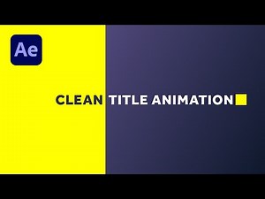 Clean Intro Title Animation & Concept | After Effects Tutorial