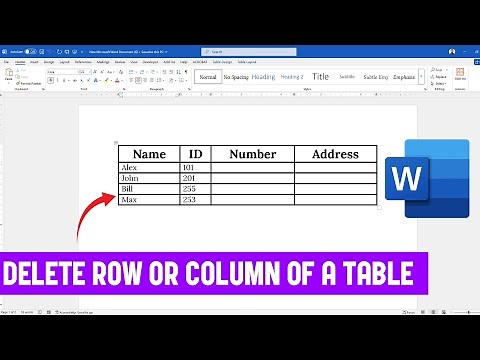 How to Delete Row or Column of a Table in MS Word