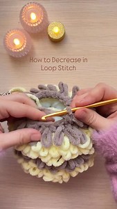 How to Decrease in Loop Stitch - option 2 #crochetpattern #crochetforbeginners #crochettutorial #loopstitch | Olesia Kirmasova