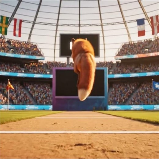 Fox Running Jump – Perfect Flight #FoxJump #AIAnimation #AnimalOlympics #RunningJump