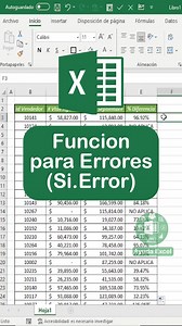 Funciones para errores (Si.error) #excel #exceltips #exceltricks #excelpro #reels #reelsfb #reelsviral | Ayuda Excel