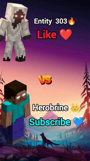 Herobrine vs Entity 303 👑 Who is Strongest? #shorts