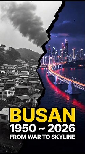 From Korean War to Futuristic Skyline: Busan 1950–2026#documentary #history #shorts #evolution #fyp