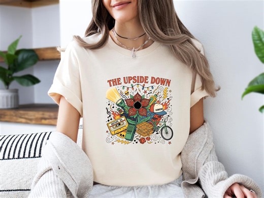 The Upside Down Shirt, Vintage Movie Tee, Funny 80s TV Parody, Retro 80s T Shirt, Movie Lover Tee - Etsy