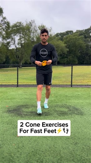 Simple 2 Cone Exercises to get your Feet moving Faster!⚡️ #pt1 #soccer #futbol #fast #speed #speedwork #tips #training #fastfeet | Techne Futbol