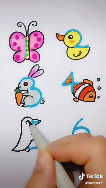 Easy Animal Drawings Using Numbers for Kids