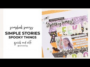 Single Page Halloween Scrapbook Layout | 5 Photos with Simple Stories Spooky Things | Scrapbooking