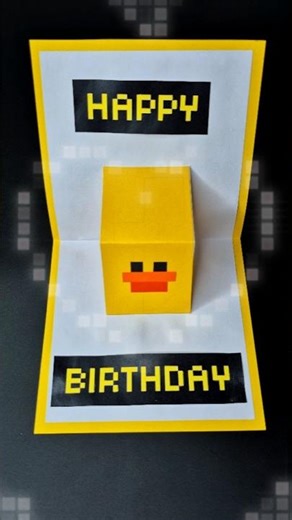 DIY Minecraft Pop Up Birthday Card 💛❤️ Fun & Easy Paper Craft