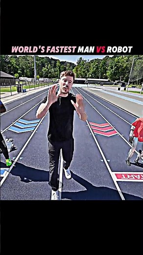 World's Fastest Man Vs Robot #mrbeast #running #gymmotivation #viral #shorts
