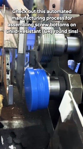 Automated Screw Bottom Machine for Child-Resistant Tins