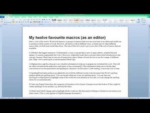 Macros for Editing – Summary