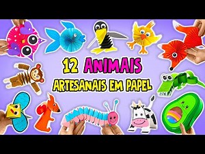 Safári De Papel 🦁 Faça 12 Animais Incríveis || ARTESANATO DE PAPEL FÁCIL DE FAZER!
