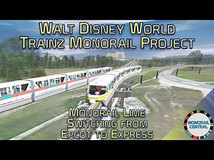 Monorail Lime Switching from Epcot to Express | Walt Disney World Trainz Monorail Project