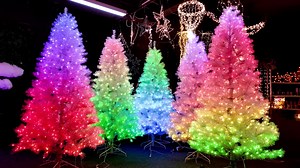 7.5Ft Decoration Artificial Tree With LED Pixel String Light Rgb Christmas Tree Lighting Outdoor Ws2811 LED Xmas Pine Tree