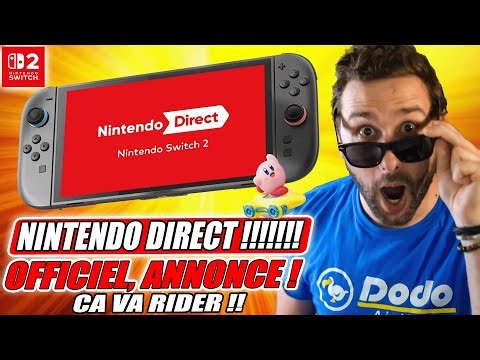 NINTENDO DIRECT ANNONCÉ EXCLUSIF NINTENDO SWITCH 2 😱 CA VA RIDER !!!
