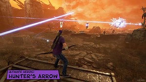 6.3K views · 25 shares | Swoop in with Hawkeye's Ultimate Heroic, Hunter's Arrow, an AI guided projectile that flits across the battlefield, piercing targets. Once upgraded, fire two at once, add explosive charges, or focus damage on player-targeted foes! | Marvel's Avengers | Facebook
