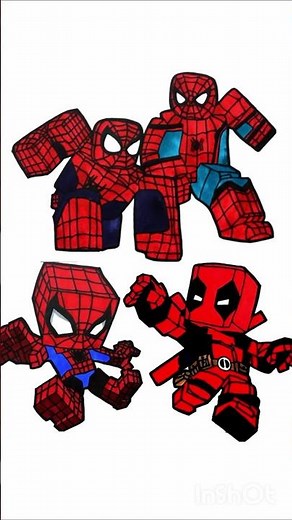 Spider-man ROBLOX - 4 Styles #spiderman #drawing #art #howtodraw #coloring #short #art