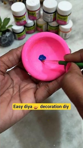 Easy diya 🪔decoration diy 6/10 diwali special diya painting #shortsfeed #ytshorts #trending #diwali