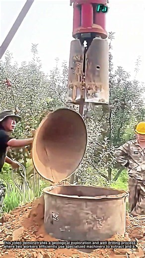 Efficient Geological Exploration and Well Drilling Process #process #machinery #geology #drilling