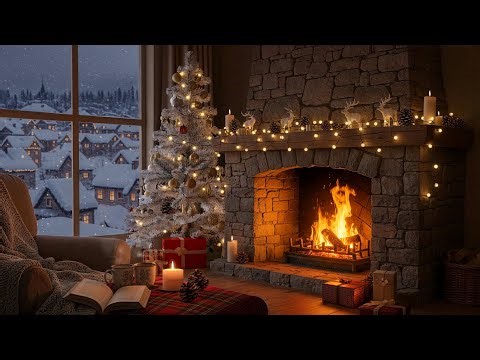 Cozy Christmas Fireplace Jazz | Slow 1950s Piano Ballads for Relaxation & Study