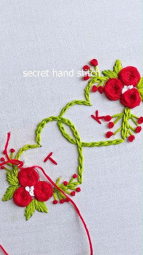 viral rumal embroidery design❤️❤️#embroidery #viralvideo #reelsfb | Secret Hand Stitch