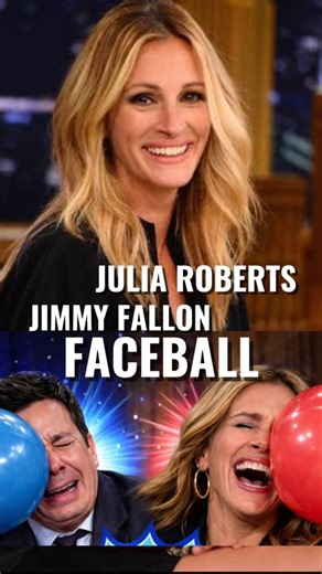 Best With Them l Thiago Rangel on Instagram: "The so-called Faceball game between Jimmy Fallon and Julia Roberts took place on July 31, 2014 during an episode of The Tonight Show Starring Jimmy Fallon at Studio 6B in Rockefeller Center, New York City, when Roberts was a guest on the show. In this humorous segment Fallon invented a spontaneous challenge called “Face Balls,” in which he and Julia Roberts playfully threw large inflatable balls at each other’s faces and then watched the reactions in