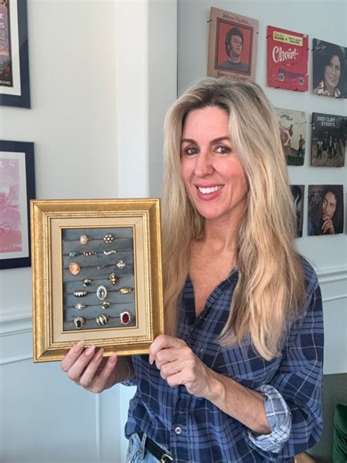 Simple Functional Frame Upcycled into Ring Storage! Vintage Rings of course😉 #repurpose #upcycle #circularliving #Sustainable #jewelrystorage | Redeux Style