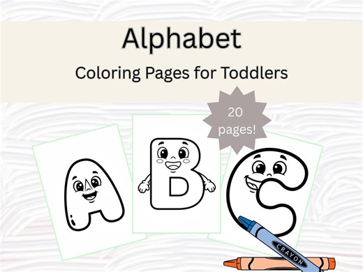 Alphabet Coloring Pages for Toddlers – 26 Simple ABC Letter Coloring Sheets for Preschool Kids Ages 2–4 Printable - Etsy