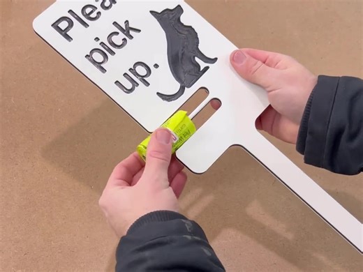 Dog Poop Sign With Bag Holder: "please Pick Up" Paw Print Lawn Sign - Etsy
