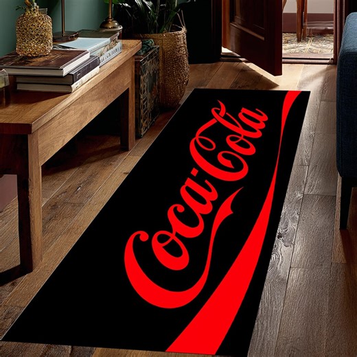 Coca Cola Pop Art Runner Rug: Retro Red & Black Logo - Etsy