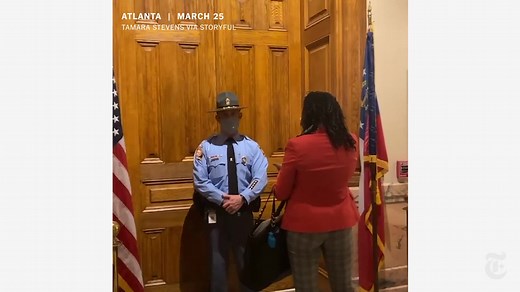 Park Cannon, a Democratic state representative in Georgia, was arrested on Thursday for knocking on Gov. Brian Kemp’s door, as the Republican governor signed a new law restricting voting access in Georgia. https://nyti.ms/3fnFS9z | The New York Times