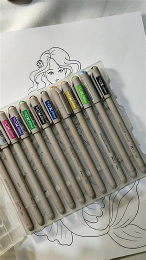 mermaid colouring/pen drawing /Disney princesses