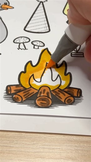 This Campfire Is So Cozy! ASMR Coloring Sounds