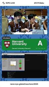 Best moments of #ICPCBaku contest: ‪@harvard‬ solves problem A and advances to the 1 place