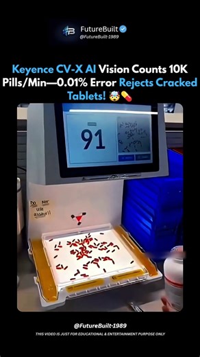Keyence CV-X AI Vision Counts 10K Pills/Min—0.01% Error Rejects Cracked Tablets! 🤯💊