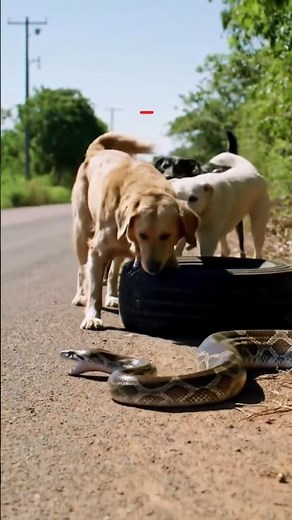 Dogs vs python fierce fight #shorts