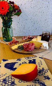 This is nacho average cheese board because we use Bee’s Wrap to keep our cheese fresh! 🧀 | Bee's Wrap