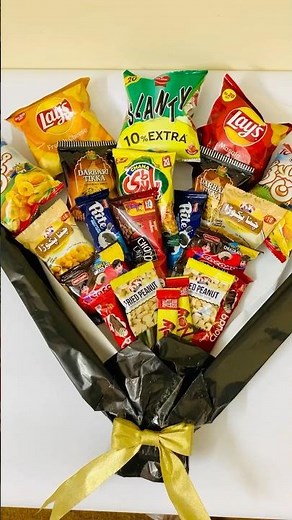 🍫 DIY Snack Bouquet 🌸 Easy & Delicious! #diy #bouquet #snacks #craft #youtubeshorts #shorts #ideas