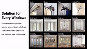 Rod Desyne 4884-282-CORNER Corner Window Curtain Rod 13/16", Black