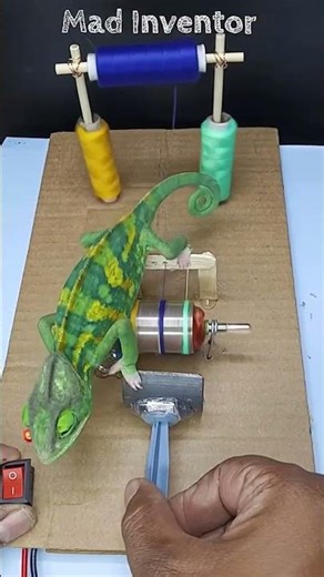 Amazing Thread Winding Machine 🧵⚡ #ideas #schoolproject #hacks #experiment #simple #diy #amazing