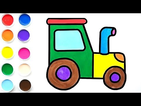 Como Dibujar y Colorear Un Tractor Para Niños - Dibujos Faciles Paso a Paso